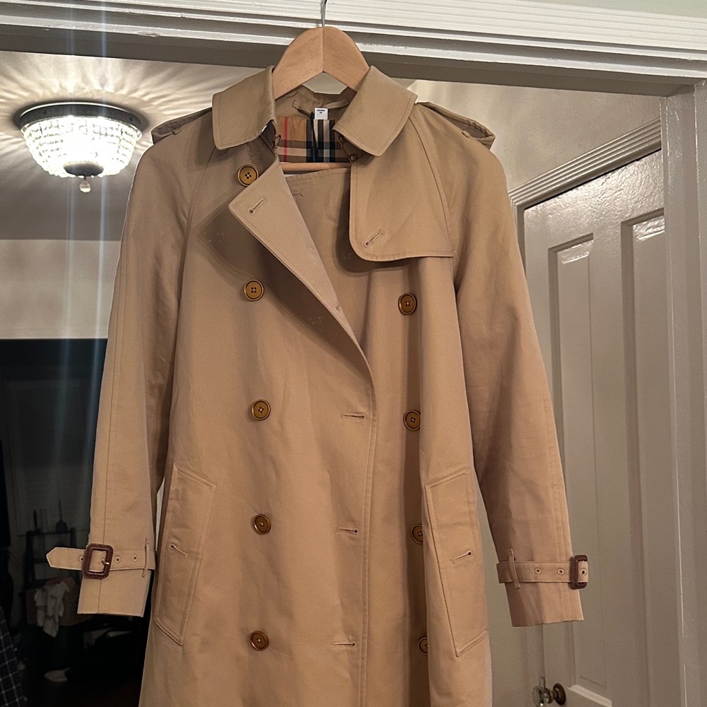 Burberry Tan Double-Breasted Trench Coat